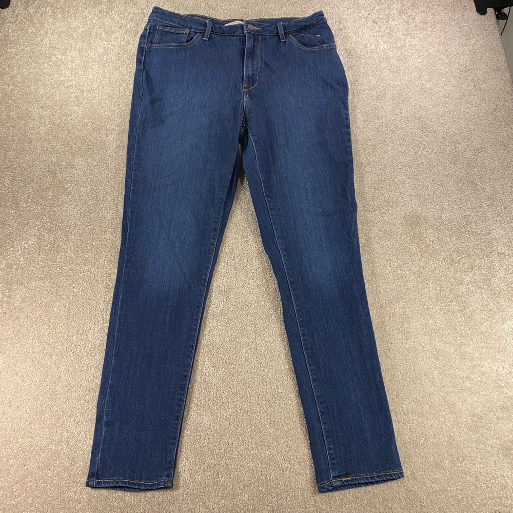 Levi's 721 High Rise Skinny Jeans Womens 32 Blue Dark Wash Stretch 18882-0434
